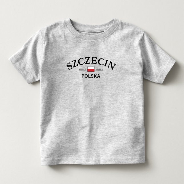 T-shirt Pour Les Tous Petits Coordonnées polonaises Szczecin Polska (Pologne) (Devant)