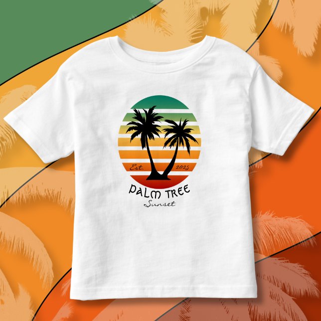 T-shirt Pour Les Tous Petits Coucher de soleil de palmier (Palm Tree Sunset T-Shirt)