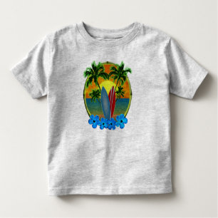 T-shirt Pour Les Tous Petits Coucher De Soleil Et Planches De Surf