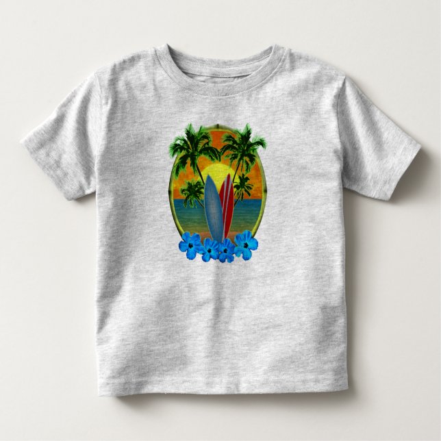 T-shirt Pour Les Tous Petits Coucher De Soleil Et Planches De Surf (Devant)