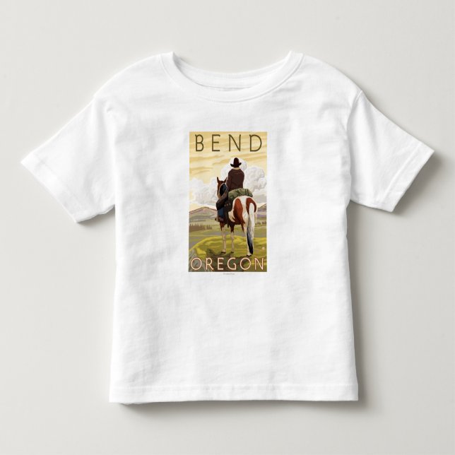 T-shirt Pour Les Tous Petits Cowboy & Horse - Bend, Oregon (Devant)