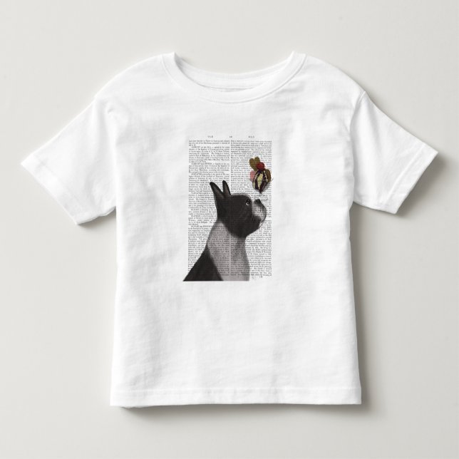 T-shirt Pour Les Tous Petits Crème glacée Boston Terrier (Devant)