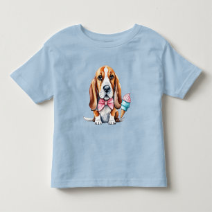 T-shirt Pour Les Tous Petits Crème glacée mignonne pour chien