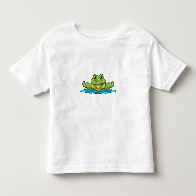 T-shirt Pour Les Tous Petits Crocodile à nager dans l'eau (Devant)