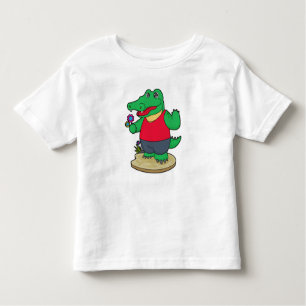 T-shirt Pour Les Tous Petits Crocodile aux fleurs