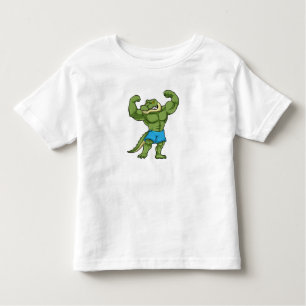 T-shirt Pour Les Tous Petits Crocodile comme Bodybuilder extrême