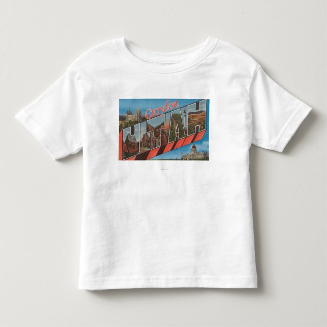 T-shirt Pour Les Tous Petits Croydon, lettre ScenesCroydon, UT d'UtahLarge (Devant)