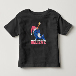 T-shirt Pour Les Tous Petits Croyez Narwhal Noël Fée Lumières
