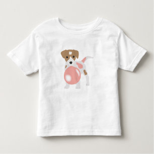 T-shirt Pour Les Tous Petits Cube Bubble Gum Chien Chien Chiot Poussant Bubble