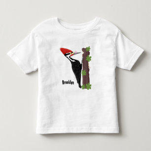 T-shirt Pour Les Tous Petits Cue drôle Pileated woodpecker dessin d'illustratio