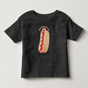 T-shirt Pour Les Tous Petits Curieux hot dog Weiner dessin animé