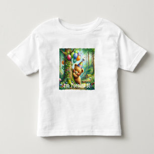 T-shirt Pour Les Tous Petits Cute Aquarelle Cartoon Bébé Ours Bébé Anniversaire