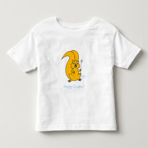 T-shirt Pour Les Tous Petits Cute Cartoon Squirrel Happy Camper Marshmallows