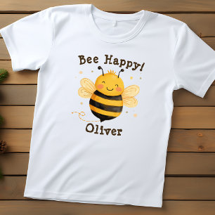 T-shirt Pour Les Tous Petits Cute Chubby Bumblebee "Bee Happy"