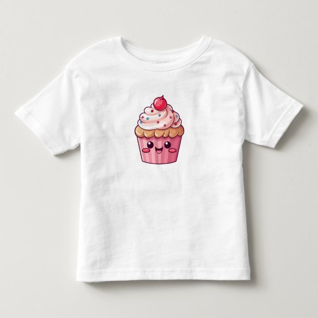 T-shirt Pour Les Tous Petits Cute cupcake avec garniture crème (Devant)