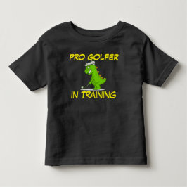 T-shirt Pour Les Tous Petits Cute Dinosaur Pro Golfer dans l'entraînement