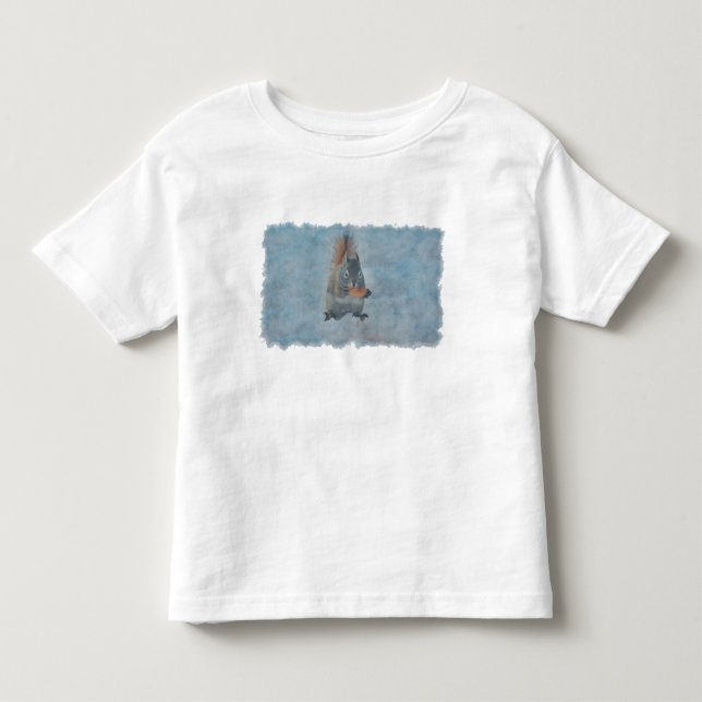 T-shirt Pour Les Tous Petits Cute écureuil d'hiver avec arachide (Devant)