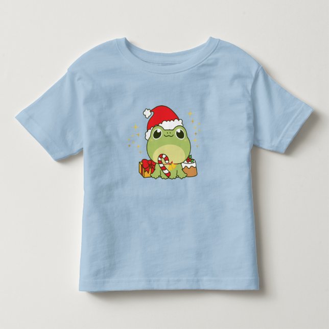 T-shirt Pour Les Tous Petits Cute Grenouille de Noël (Devant)