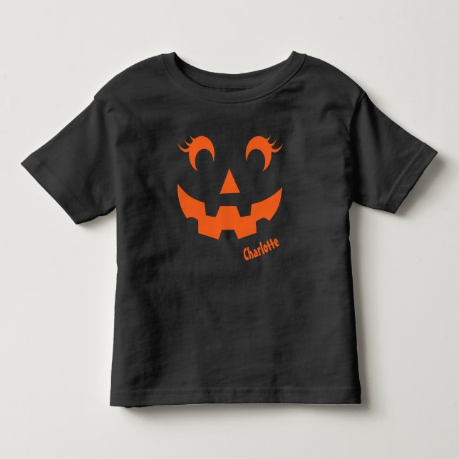 T-shirt Pour Les Tous Petits Cute Halloween Jack O'Lantern Citrouille personnal (Devant)