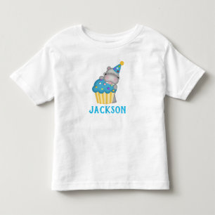 T-shirt Pour Les Tous Petits Cute Hippo Anniversaire Cupcake personnalisé