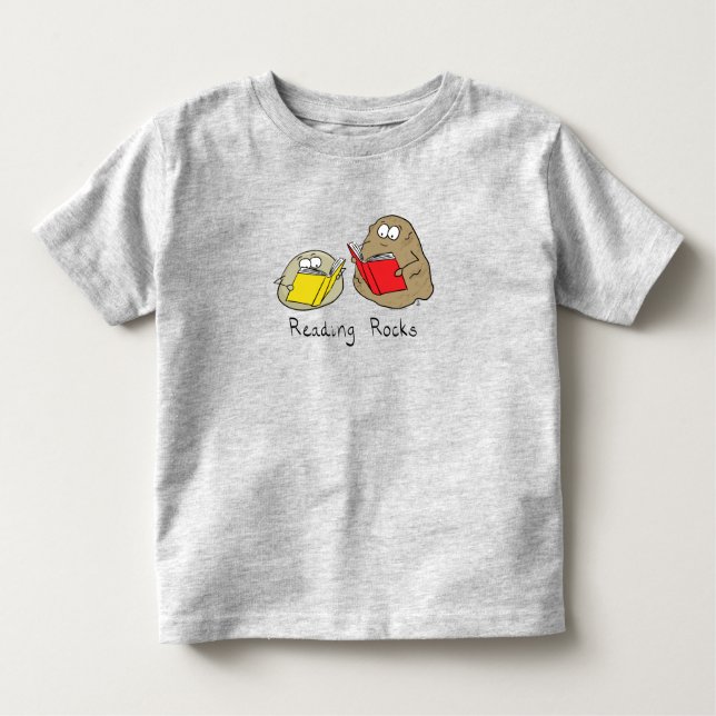 T-shirt Pour Les Tous Petits Cute Reading Rocks Librairie Book Lovers (Devant)