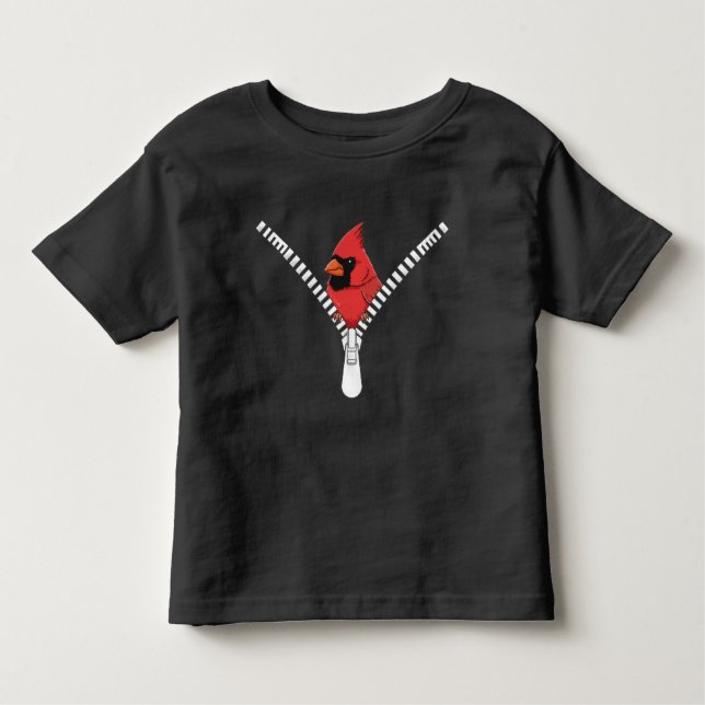 T-shirt Pour Les Tous Petits Cute Red Cardinal Bird Peek   (Devant)