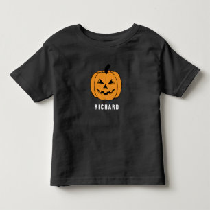 T-shirt Pour Les Tous Petits Cute RICHARD Citrouille Black Halloween Nom