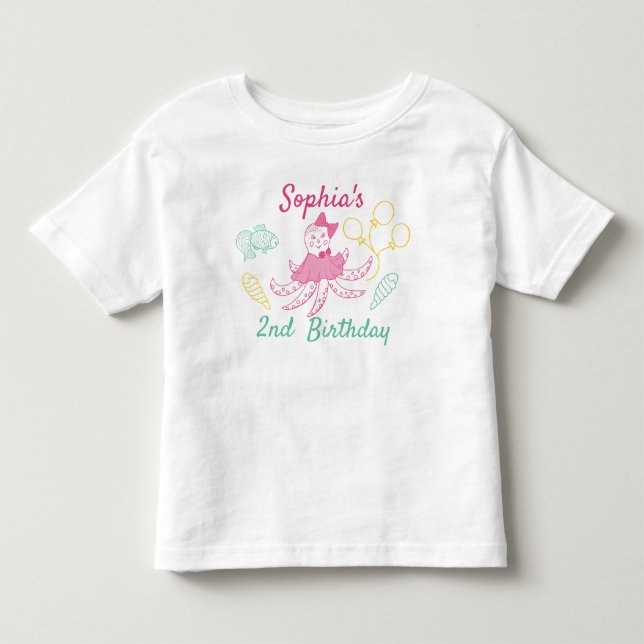 T-shirt Pour Les Tous Petits Cute Rose 2e anniversaire bébé fille (Devant)