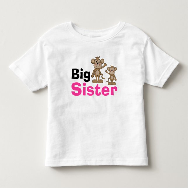 T-shirt Pour Les Tous Petits Cute Singe Big Soeur (Devant)
