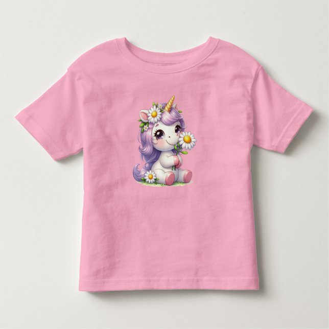 T-shirt Pour Les Tous Petits Cute Unicorn Thème (Devant)