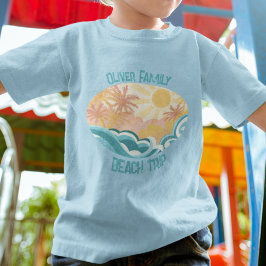 T-shirt Pour Les Tous Petits Cute Vintage Beach Waves Sunshine Surf Vacances
