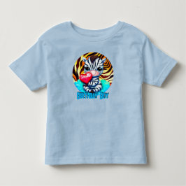 T-shirt Pour Les Tous Petits Cute Zebra Birthday Boy