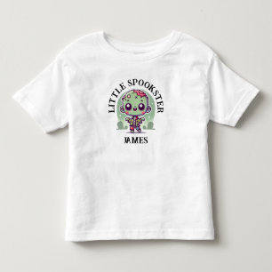 T-shirt Pour Les Tous Petits Cute, Zombie Éffrayant, Nom Personnalisé, Hallowee