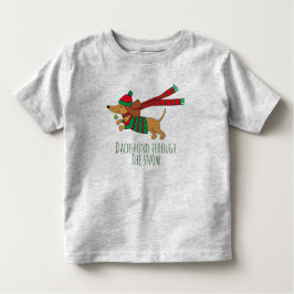 T-shirt Pour Les Tous Petits Dachshund à travers la neige Toddler Jersey T-Shir