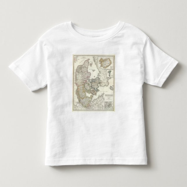 T-shirt Pour Les Tous Petits Daenemark, île - Danemark, Islande (Devant)