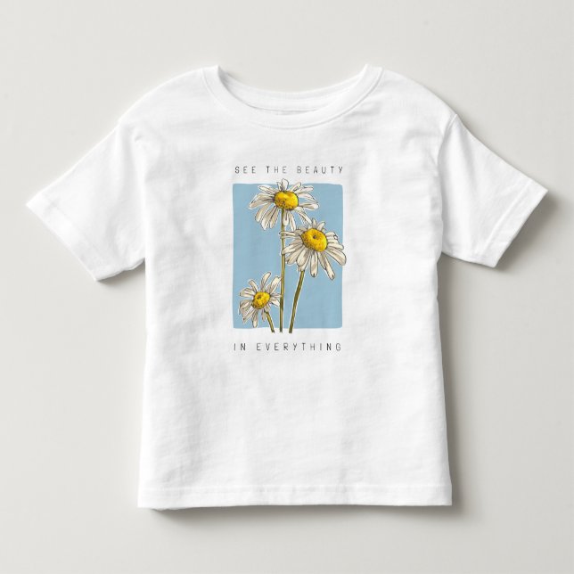 T-shirt Pour Les Tous Petits Daisy Flowers Beauté Slogan (Devant)