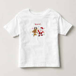 T-shirt Pour Les Tous Petits  Dancing Santa and Reindeer Christmas Party