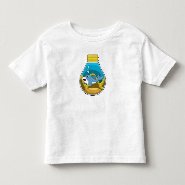 T-shirt Pour Les Tous Petits Dauphin à la natation dans l'aquarium (Devant)