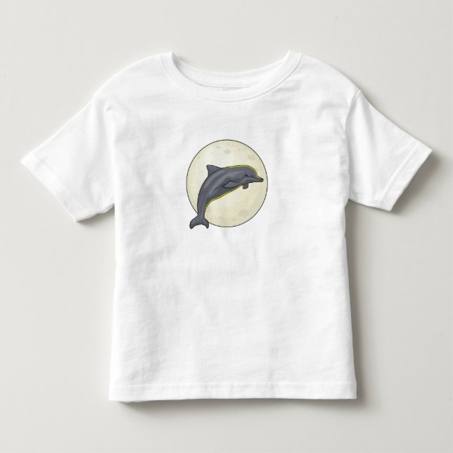 T-shirt Pour Les Tous Petits Dauphin avec lune (Devant)