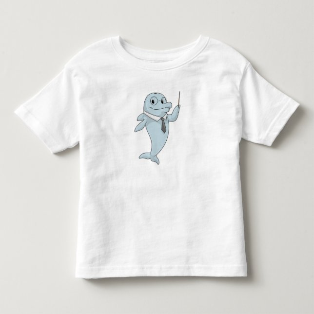 T-shirt Pour Les Tous Petits Dauphin comme enseignant avec pointeur (Devant)