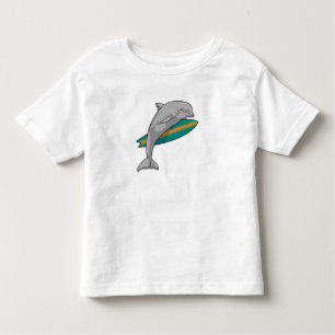 T-shirt Pour Les Tous Petits Dauphin en surfeur avec Surfer
