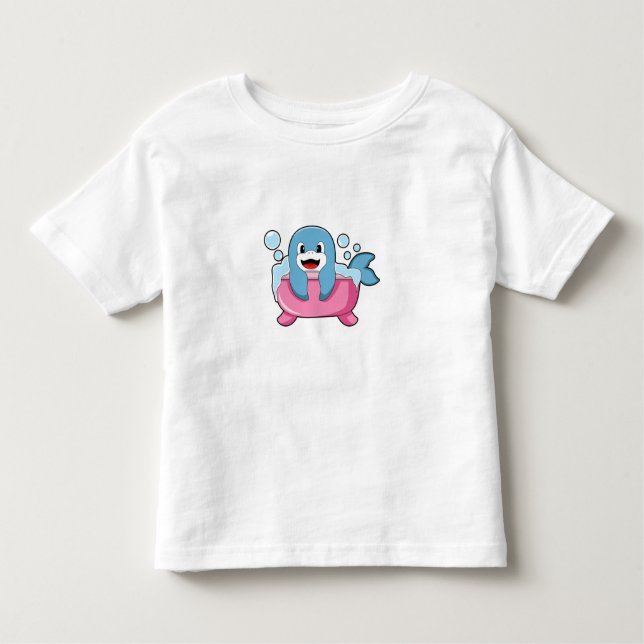 T-shirt Pour Les Tous Petits Dauphin sur baignoire (Devant)