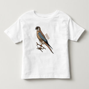 T-shirt Pour Les Tous Petits dessin animé d'oiseau-kestrel américain