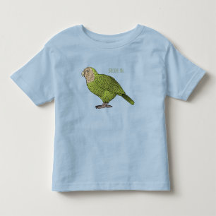 T-shirt Pour Les Tous Petits dessin animé d'oiseaux de Kakapo
