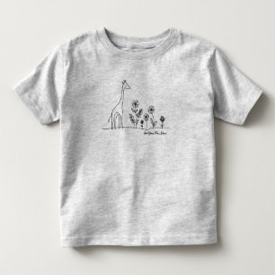T-shirt Pour Les Tous Petits Dessin d'art minimaliste en ligne de fleurs de gir