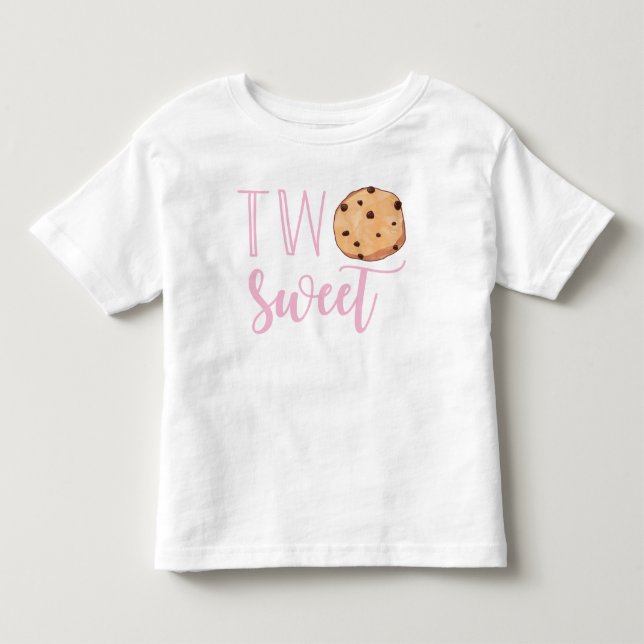 T-shirt Pour Les Tous Petits Deux biscuit rose doux Anniversaire (Devant)
