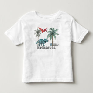 T-shirt Pour Les Tous Petits Deux dinosaures Whimsical dans la Jungle