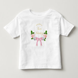 T-shirt Pour Les Tous Petits Deux Fancy Bow Floral Anniversaire