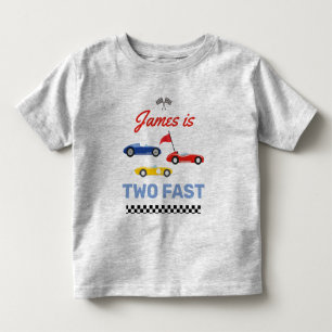 T-shirt Pour Les Tous Petits Deux Fast Race Car Boy 2e anniversaire