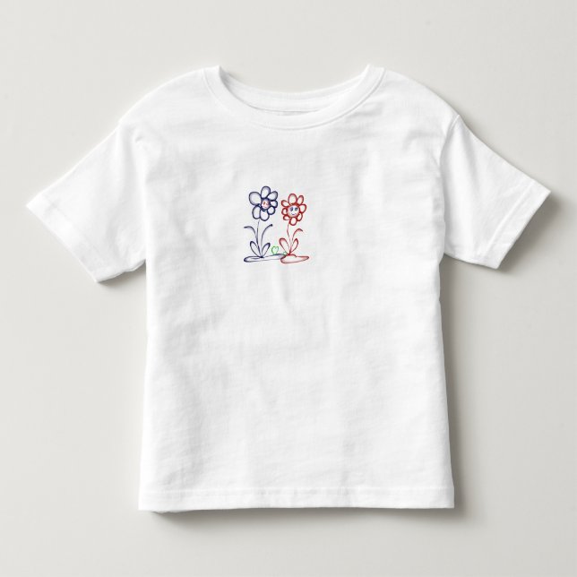 T-shirt Pour Les Tous Petits Deux fleurs au coeur (Devant)